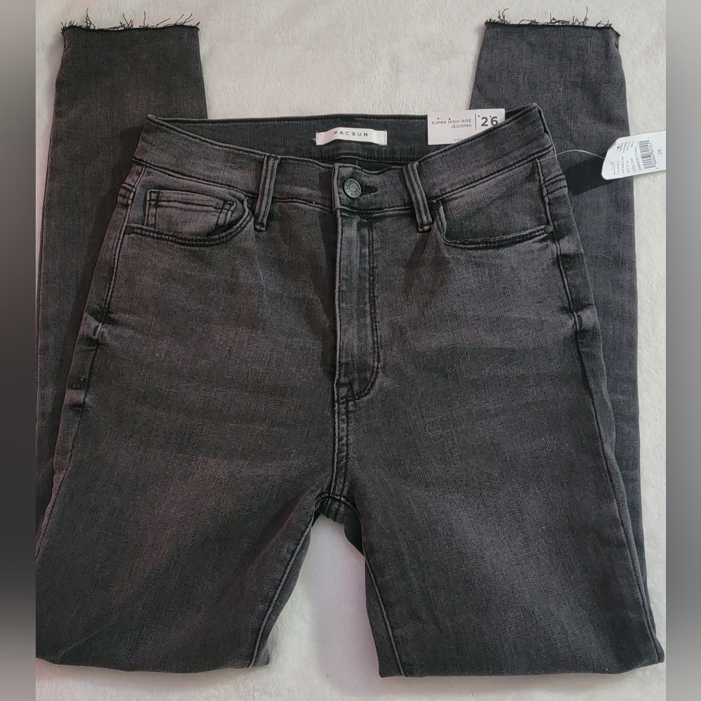 NWT PUCSUN Super high rise jegging Darkstone size 26